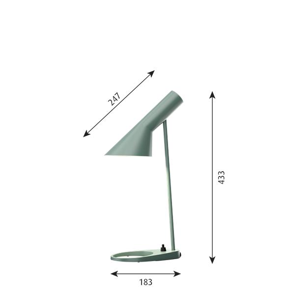 Louis Poulsen Aj Table Lamp Mini V3, Pale Petroleum