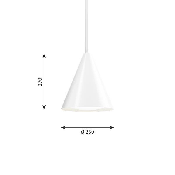 Louis Poulsen Cone Přívěsek LED Ø 250 mm, bílá