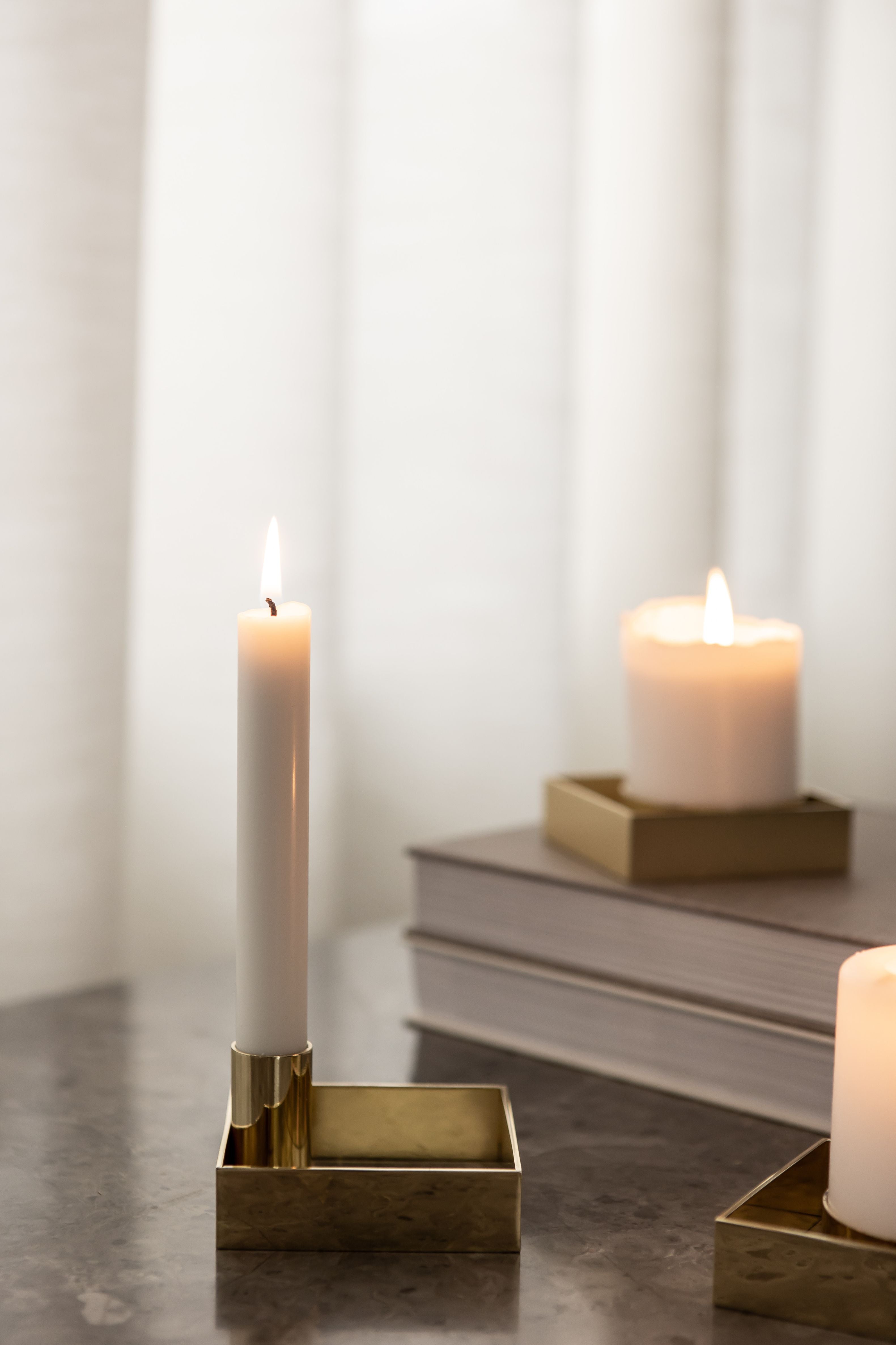 [product_category]-Malling Living Edge Block Candlestick, Brushed Brass-Malling Living-0758890458691-800306-MAL-32