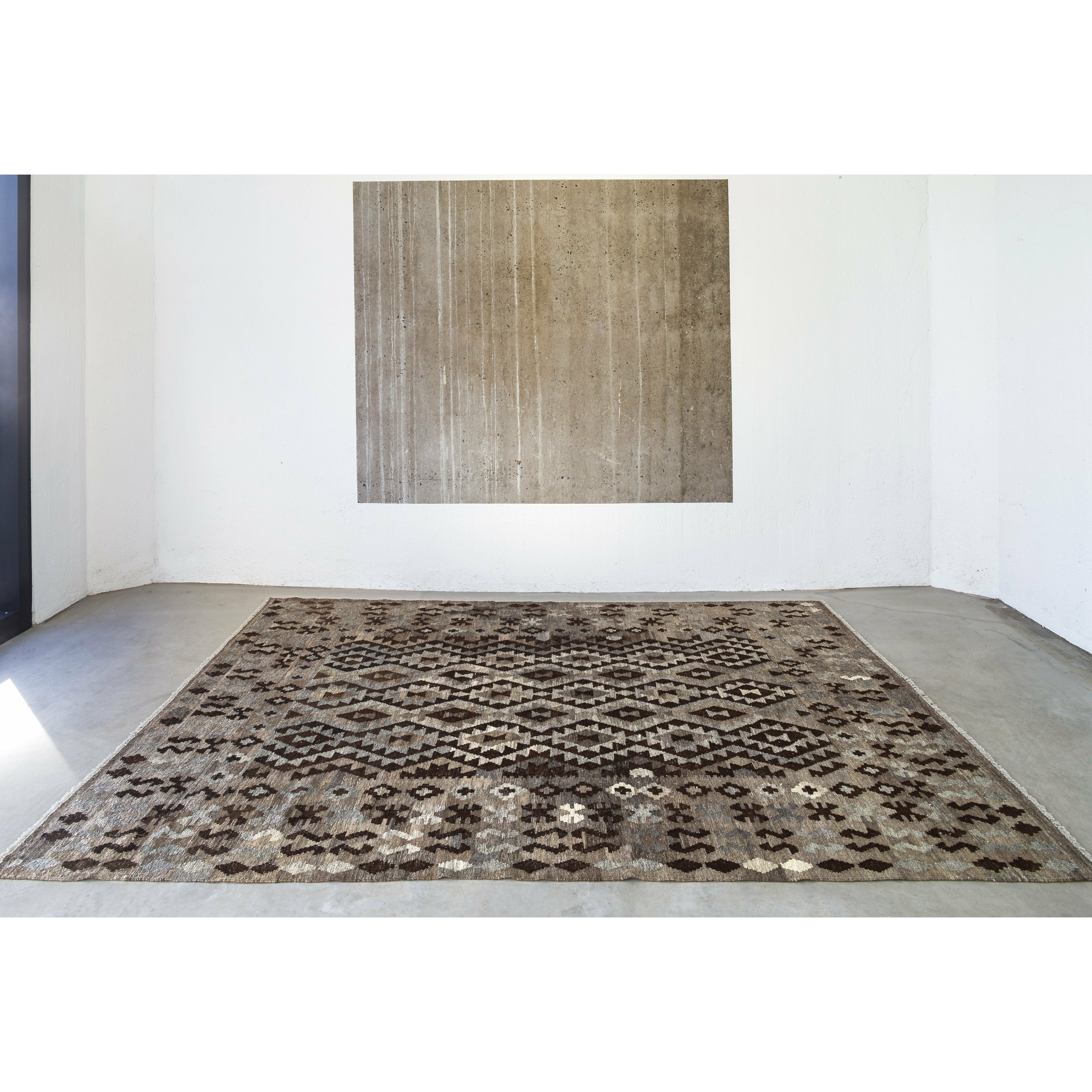 Massimo Kelim Rug Natural tmavě šedá/hnědá/černá, 150x200 cm