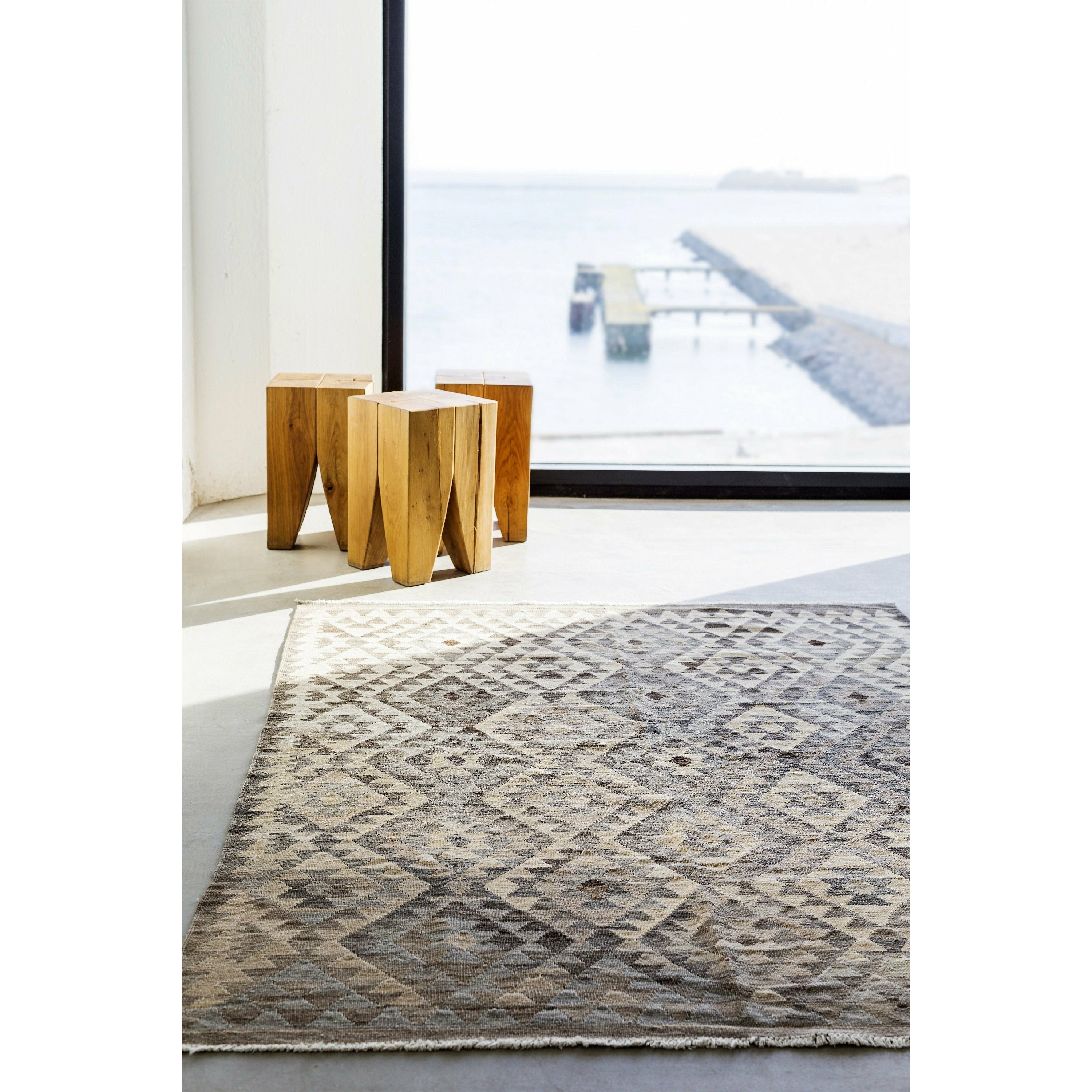 Massimo Kelim Rug Natural Grey, 170x240 cm