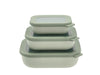 Mepal Cirqula Low Multi Bowl Rectangular Set Of 3, Nordic Sage