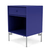 Montana Dream Nightstand With Legs, Monarch Blue/Matt Chrome