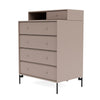 Montana Keep Chest Of Drawers With Legs, Mushroom Brown/Black