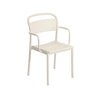  Linear Steel Armchair Off White