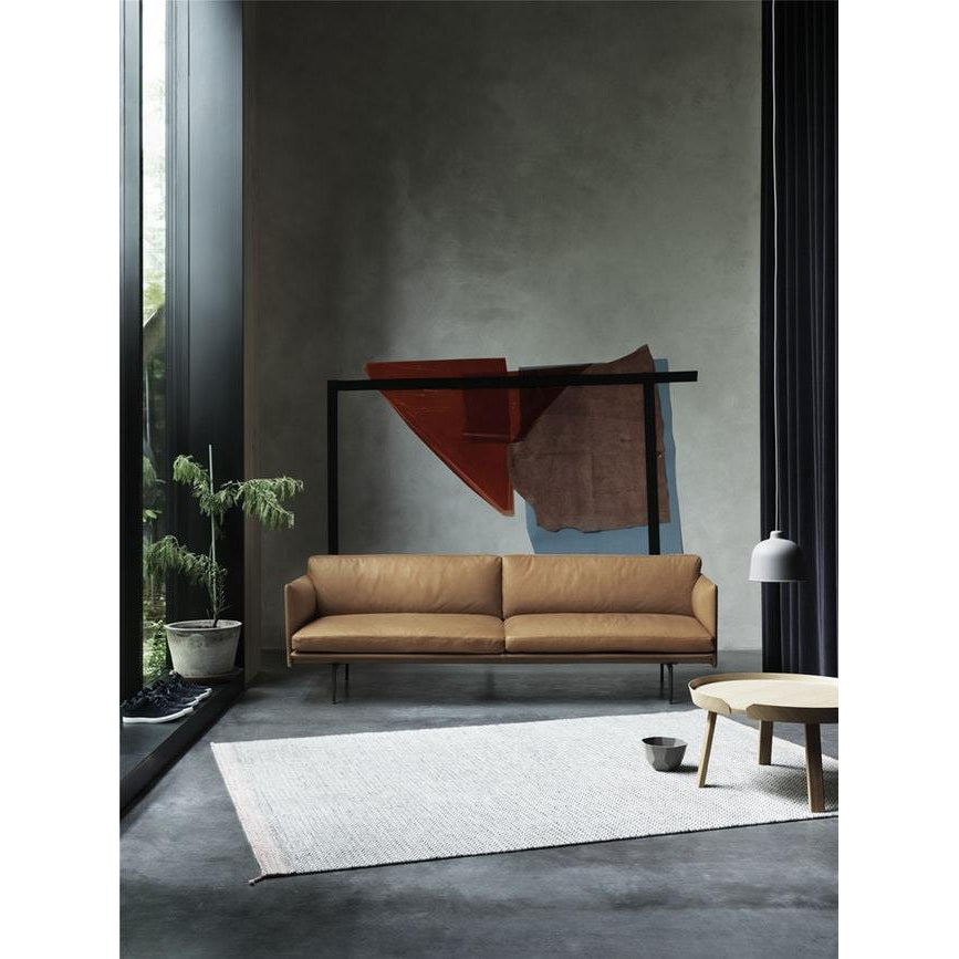 MUUTO OUTLINE SOFA 2 Seater, kůže, hnědá koňaková kůže