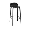 Muuto Visu Barstool Wooden Legs, H 75 Cm, Black