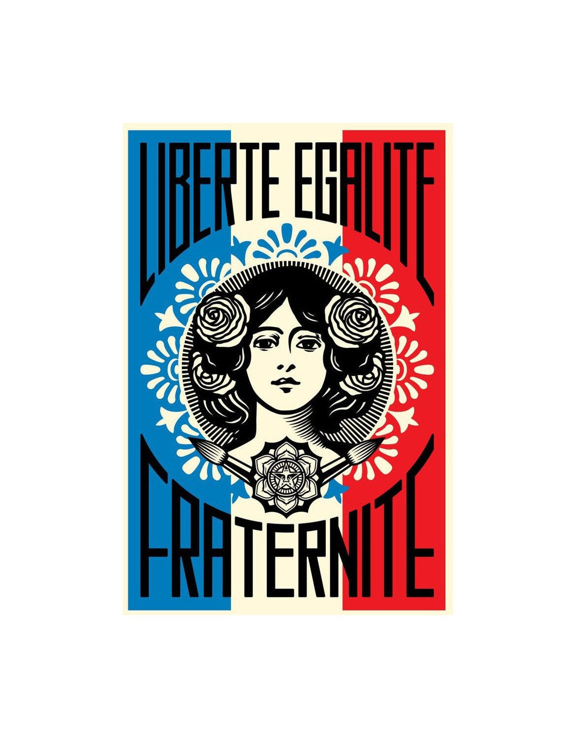 Tisk Liberteé Egalité Fraternité od Shepard Fairey Alias ​​Obey