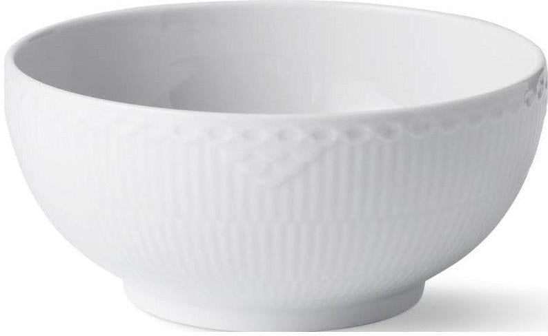 Royal Copenhagen White Plated Half Lace Bowl, 18 cm