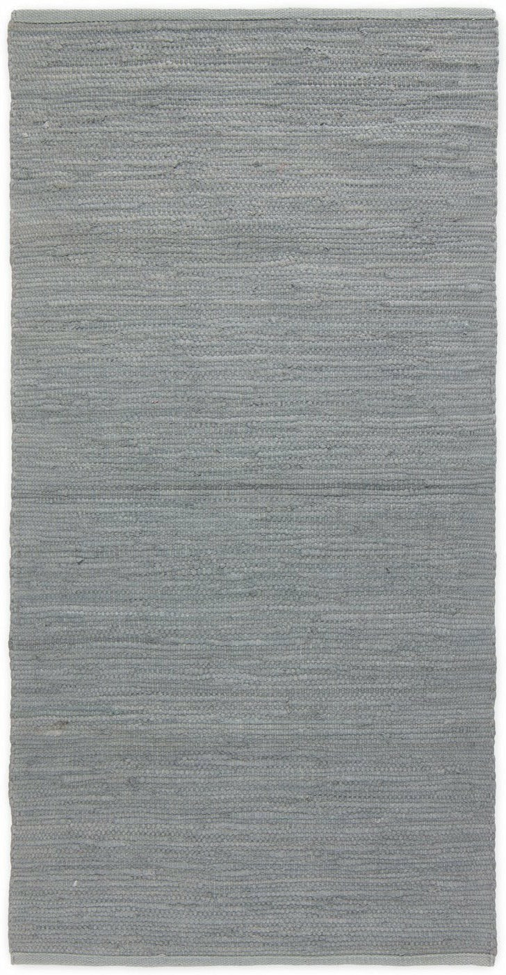 Rug Solid Cotton Rug Light Grey, 75 X 300 Cm