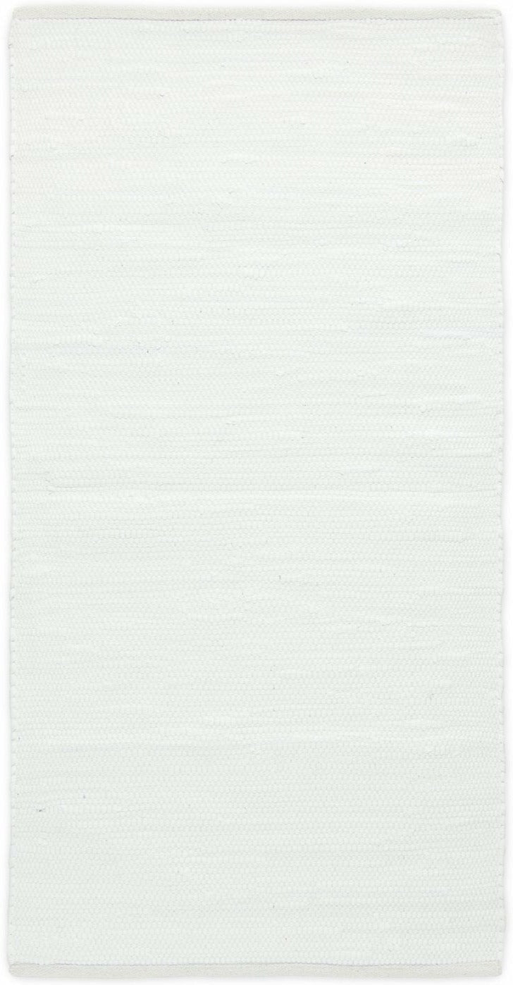 Rug Solid Cotton Rug White, 65 X 135 Cm