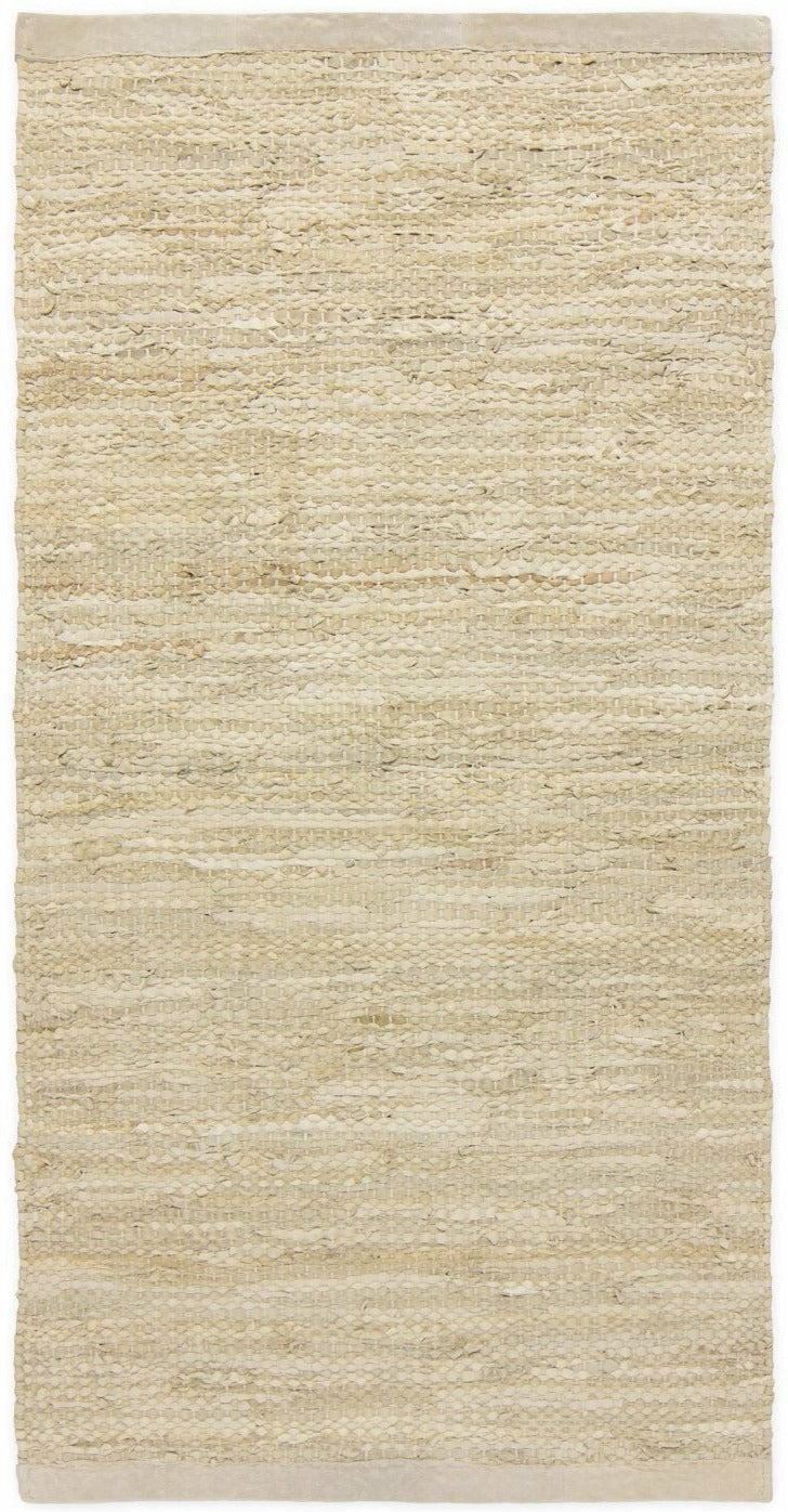 Rug Solid Leather Rug Beige, 75 X 200 Cm