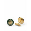 Skultuna Crown Gold Cufflink Ø1,7 cm, závodní zelená