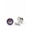 Skultuna Crown Silver Cufflink Ø1,7 cm, palatine fialová