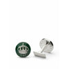 Skultuna Crown Silver Cufflink Ø1,7 cm, závodní zelená