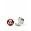 Skultuna Skull & Bones Cufflink Ø1,7 cm, červená/bílá