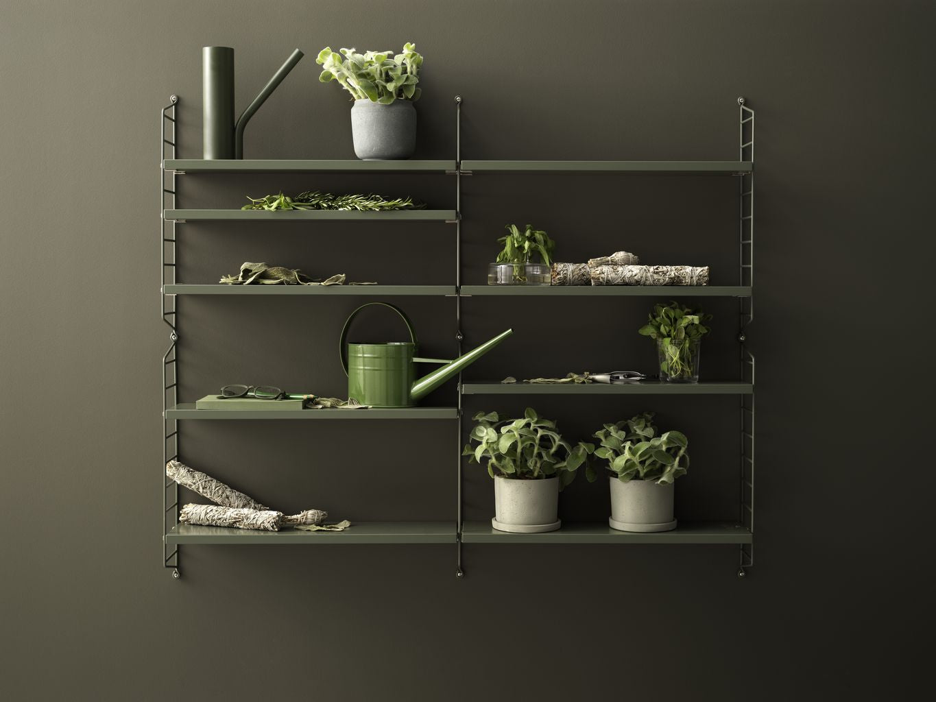 [product_category]-String Furniture String Pocket Wall Shelf, Sage/Sage-String Furniture-7350038274618-SP5015-47-47-STR-9