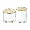 Villa Collection Elva Glass Vases 2 Pcs With Brass Lid