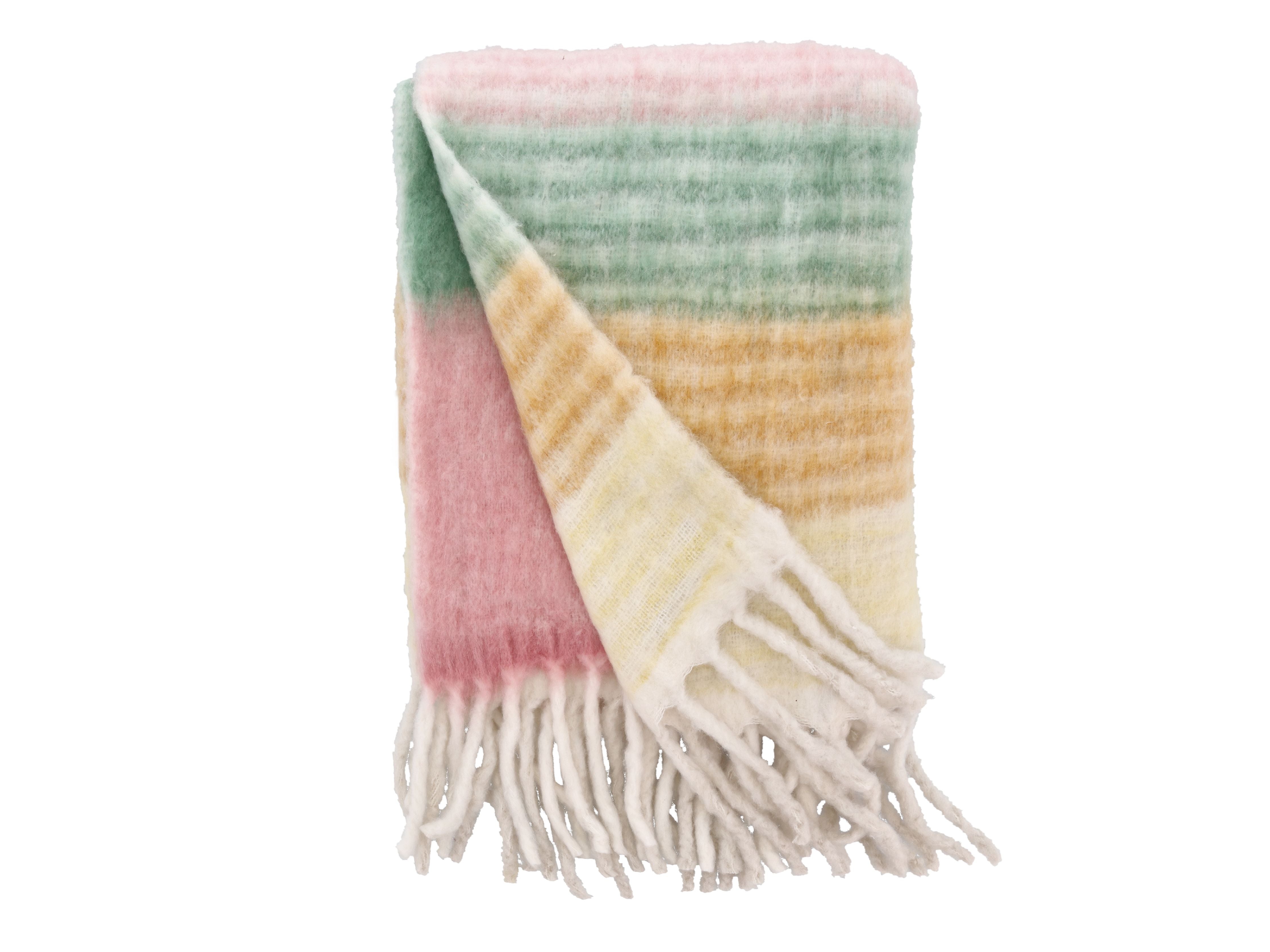 [product_category]-Villa Collection Styles Blanket, Pink/Green/Brown/Yellow-Villa Collection-5722000292142-29214-VIL-5