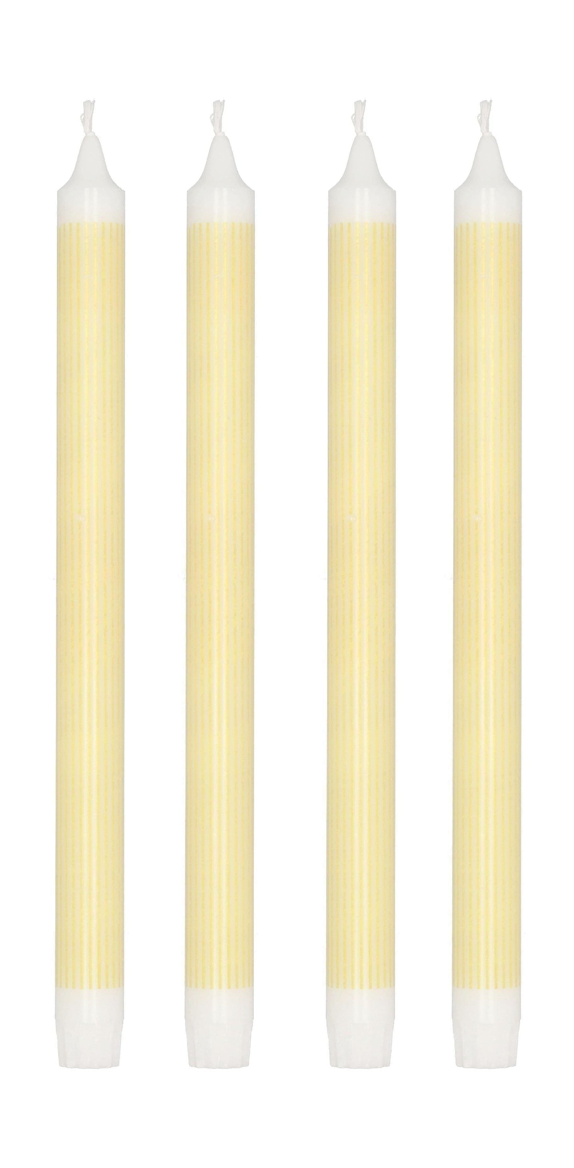 [product_category]-Villa Collection Styles Stick Candle Set Of 4 øx H 2,2x29, Yellow-Villa Collection-5722000294214-29421-VIL-1