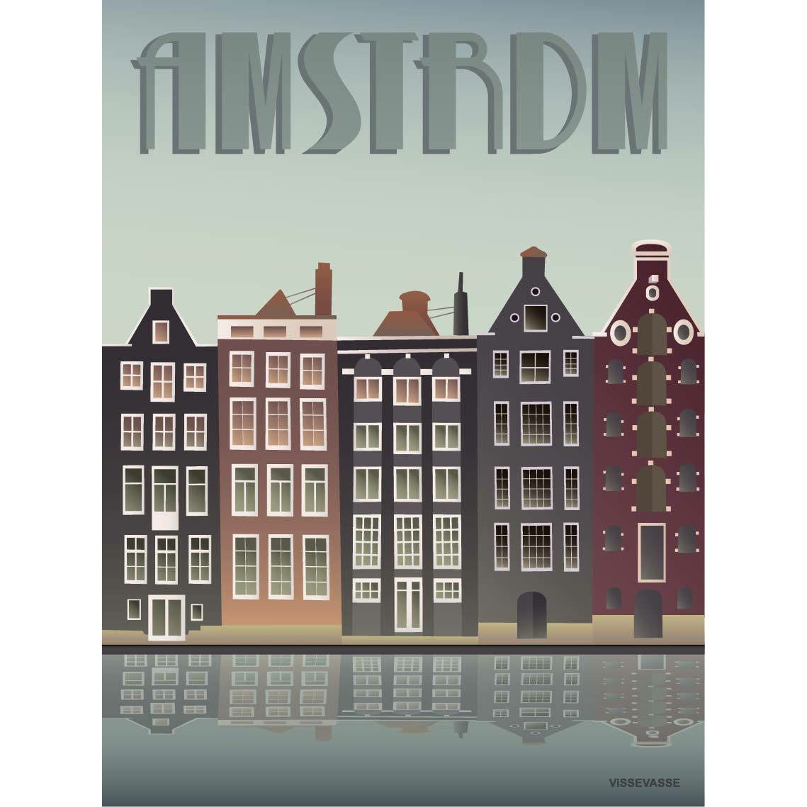 Vissevasse Amsterdam Kanalhäuser plakát, 30 x40 cm