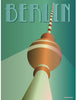 Vissevasse Berlin TV Tower plakát, 15 x21 cm