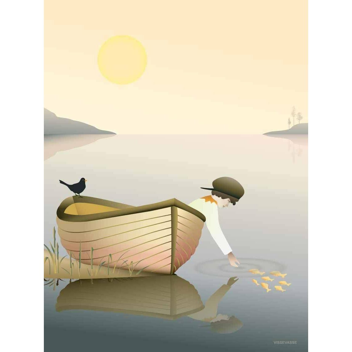 Vissevasse Boy In A Boat Poster, 30 X40 Cm