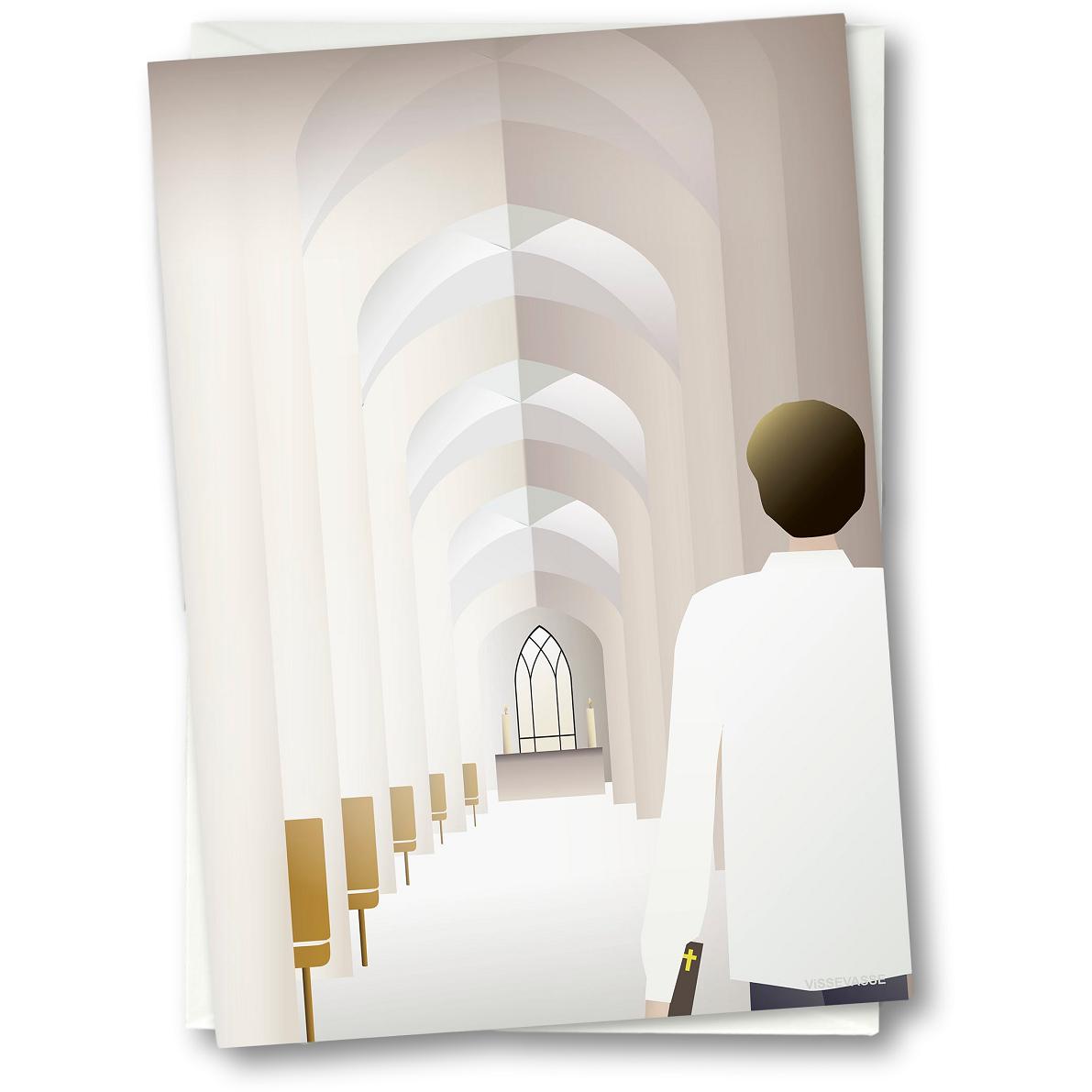 Vissevasse Confirmation Greeting Card 15 X21 Cm, Boy