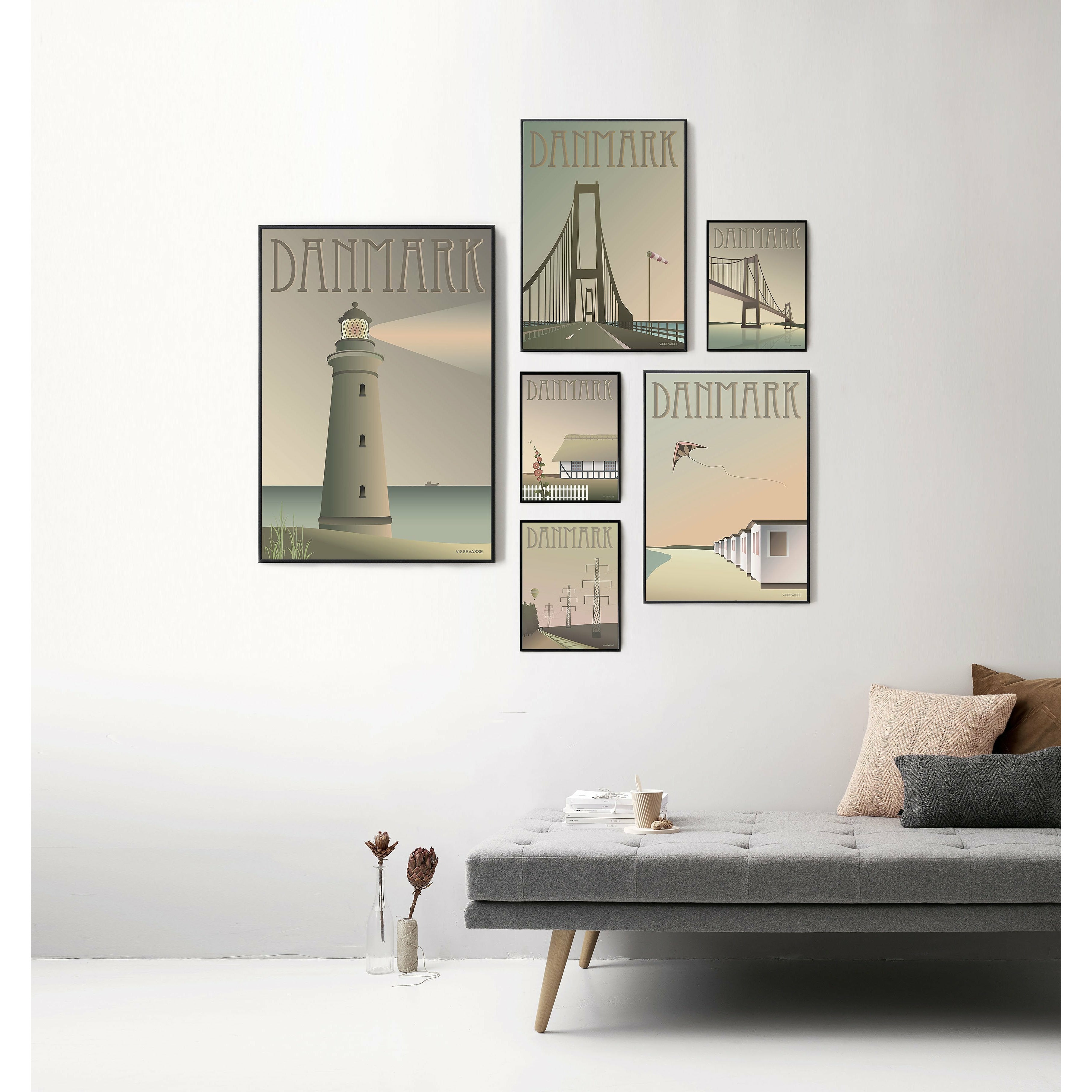 Vissevasse Denmark Lighthouse Poster, 50 X70 Cm