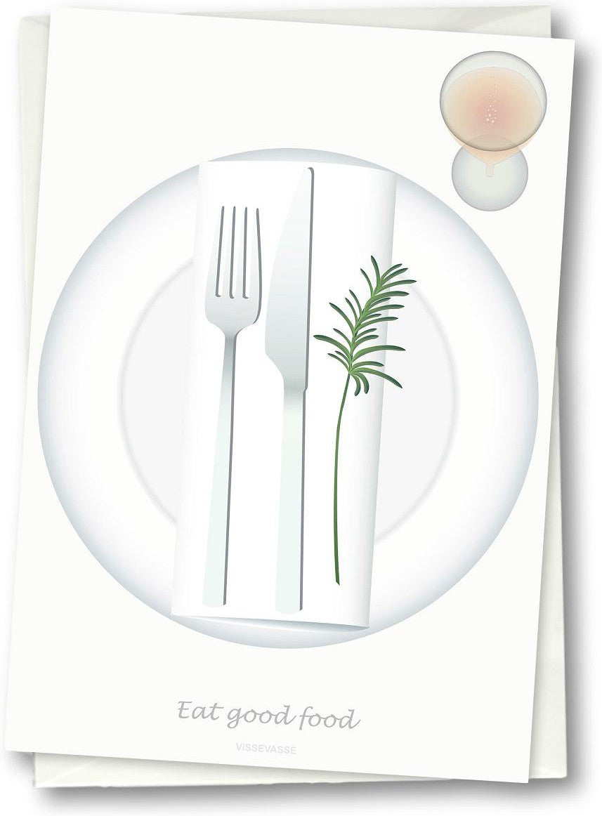 Vissevasse Eat Good Food Greeting Card, 10,5x15cm