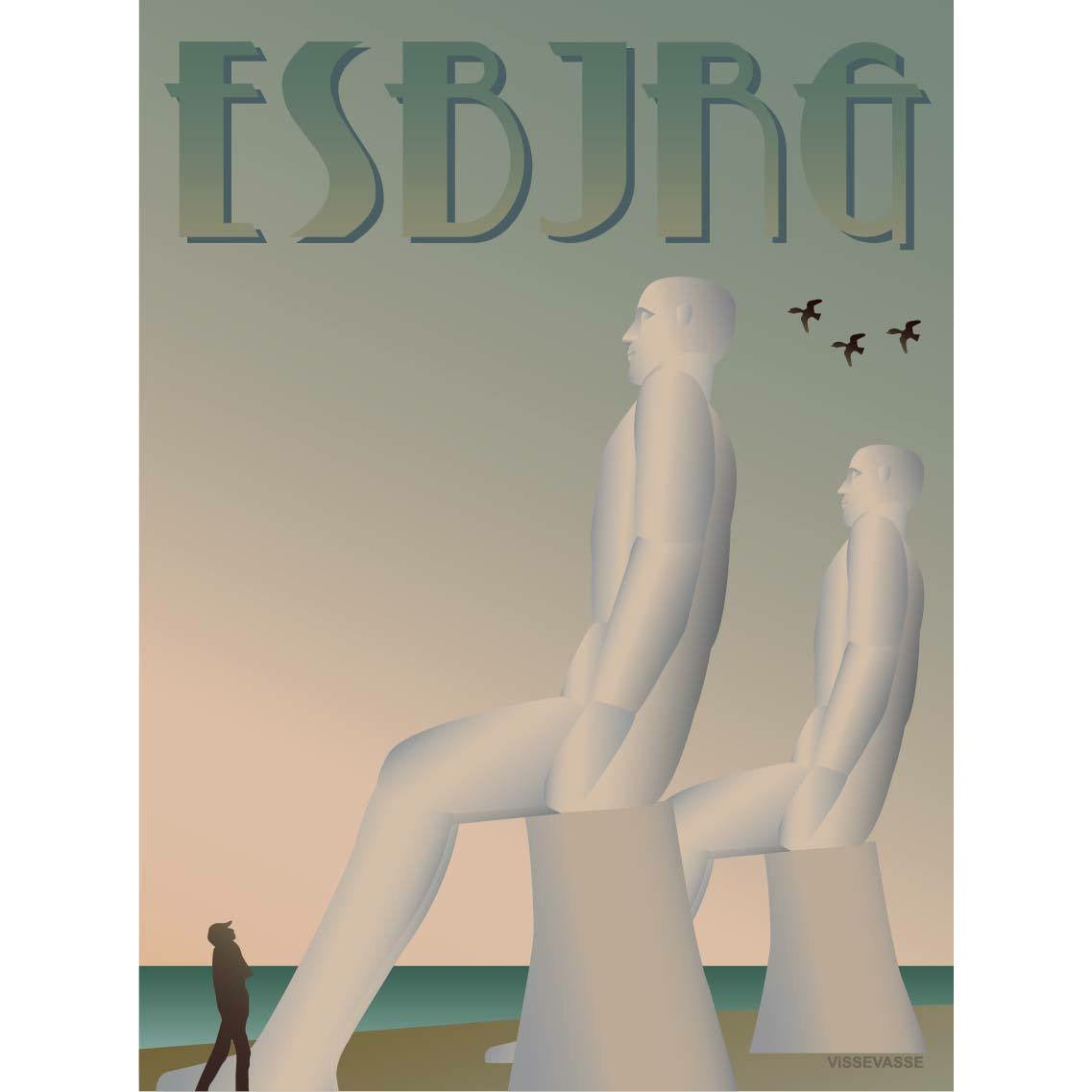 Vissevasse Esbjerg White Men plakát, 30 x40 cm