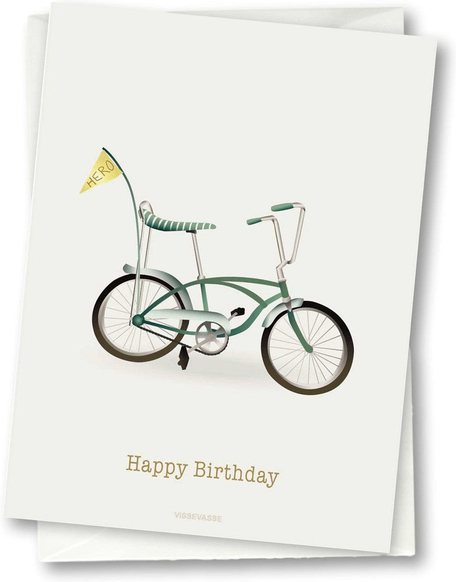 Vissevasse Happy Birthday Bicycle Greeting Card, 10,5x15cm