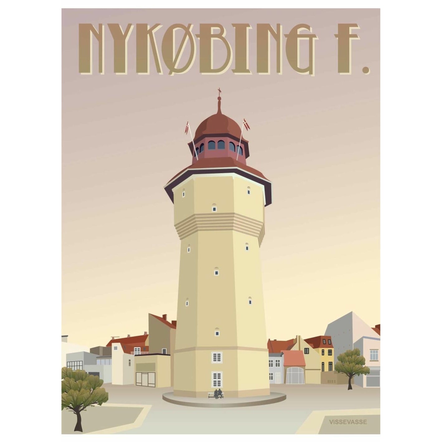 [product_category]-Vissevasse Nykøbing F The Water Tower Poster, 50 X 70 Cm-Vissevasse-5713138105930-F-2021-059-L-VIS-1