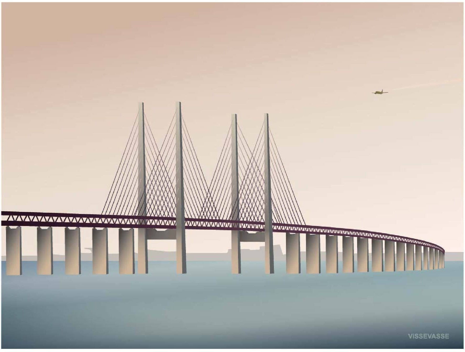 Vissevasse øresund Bridge Poster, 15 X21 Cm