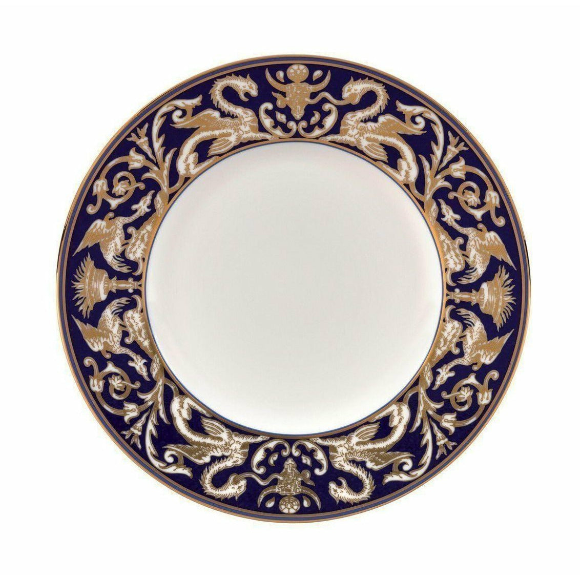 Wedgwood Renaissance Gold Florentine Accent Plate 23 cm, bílá/modrá