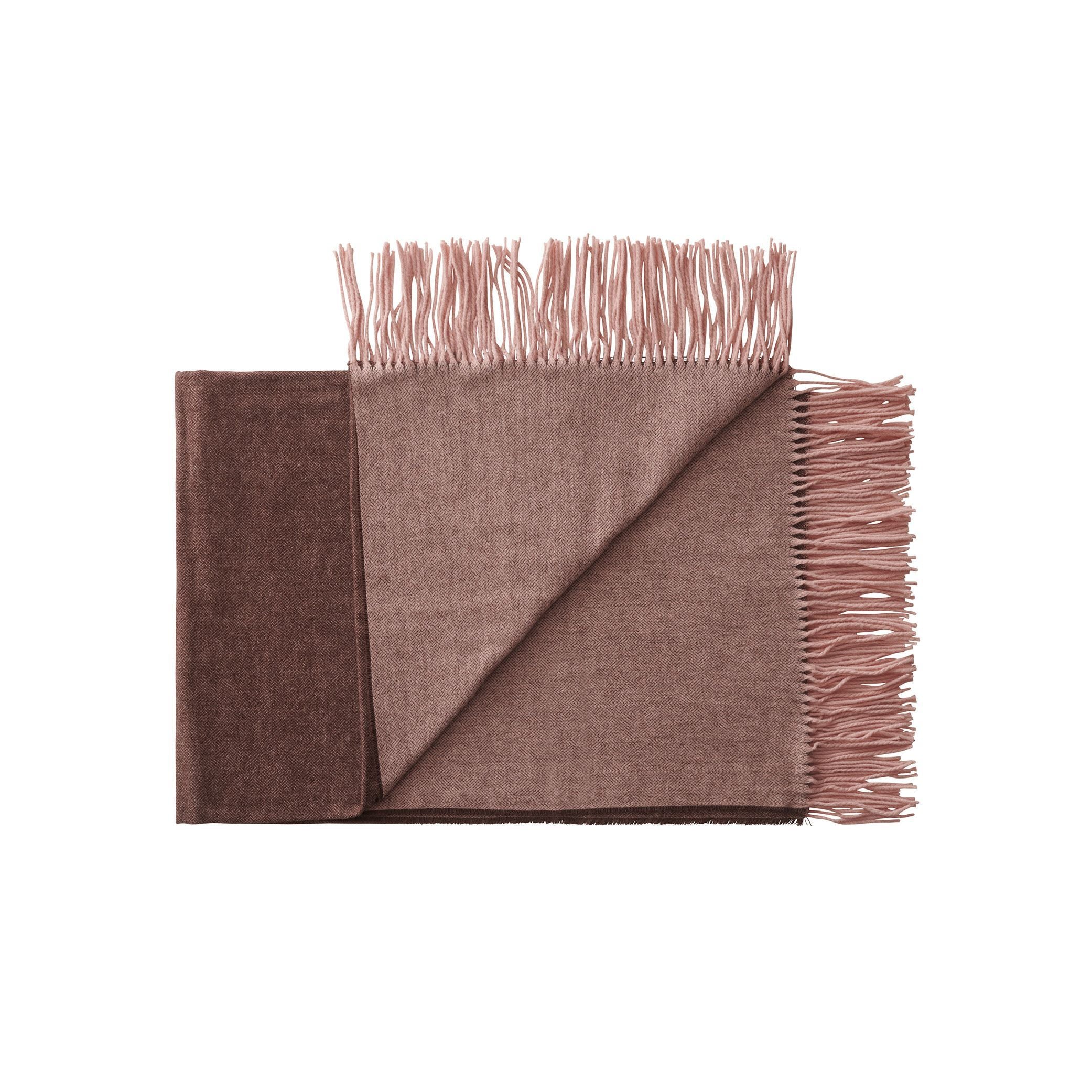 Silkeborg Uldspinderi Franja Throw 170x140 Cm, Pink/Brown