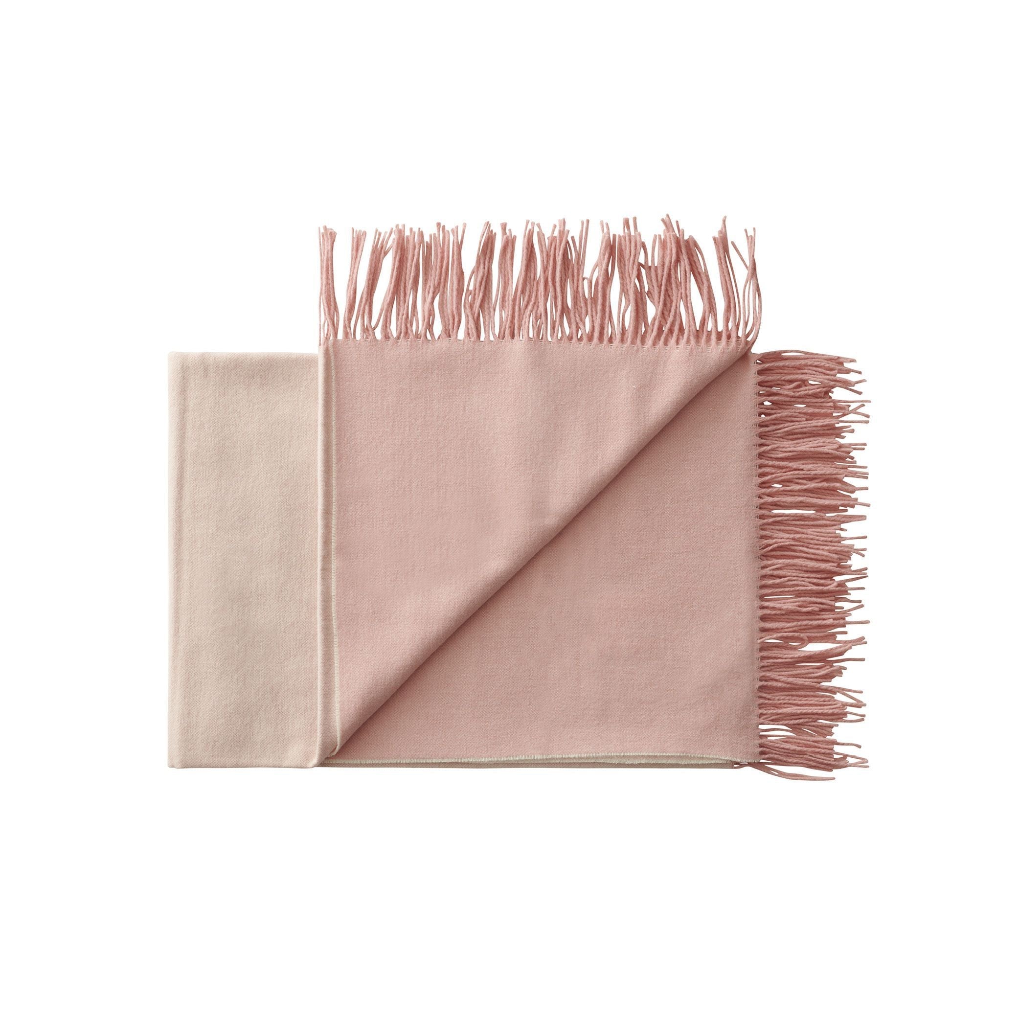 Silkeborg Uldspinderi Franja Throw 170x140 Cm, Pink/White