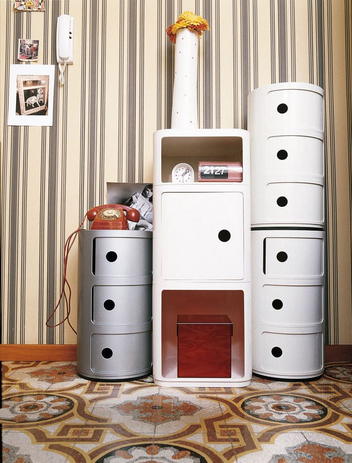 Kartell Componibili Classic Big Container 2 Elements Small, Silver