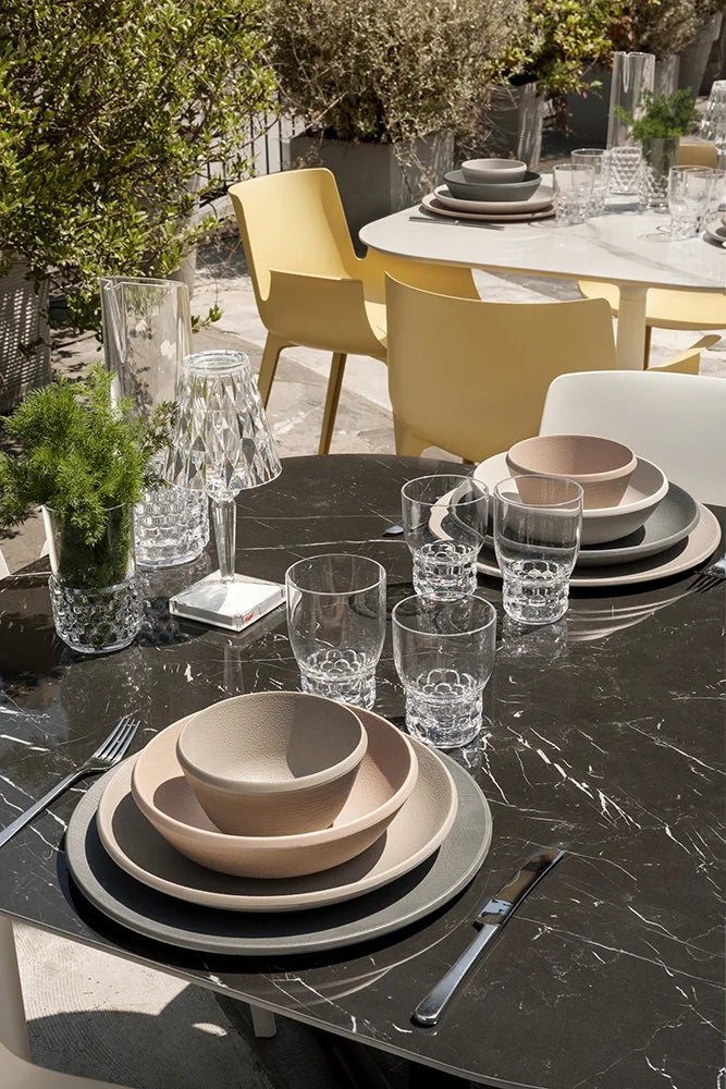 Kartell Trama Set Of 4 Dessert Plates, Charcoal