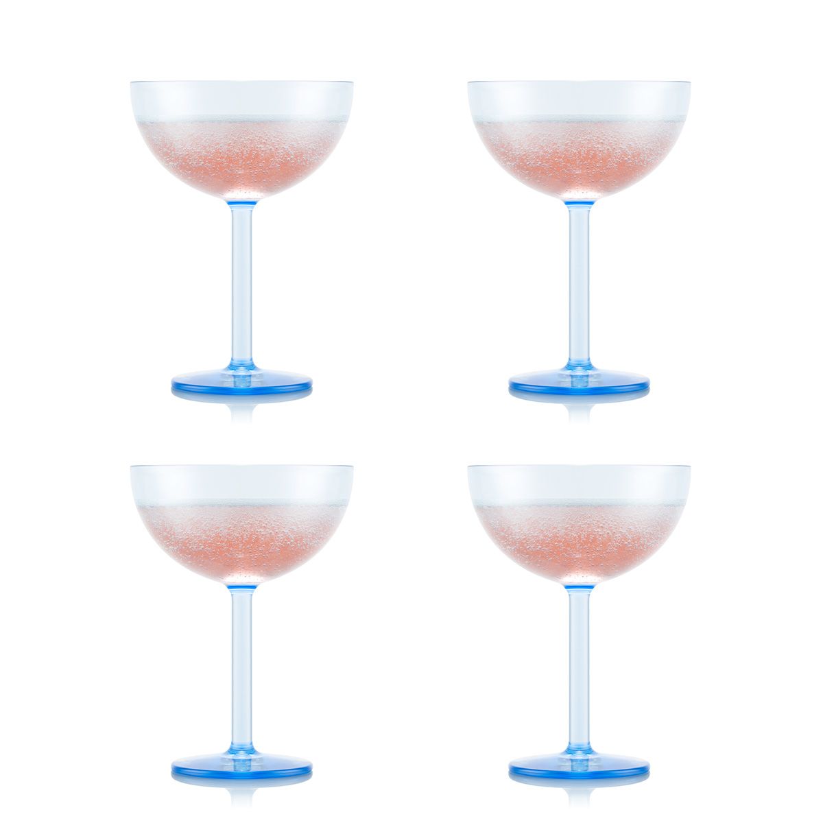 Bodum Oktett Champagne Coupe Glasses 4 Pcs. 0,28 L, Blue Moon