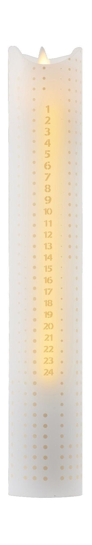 Sirius Sara Calendar Candle ø5x H29cm, Gold Dots