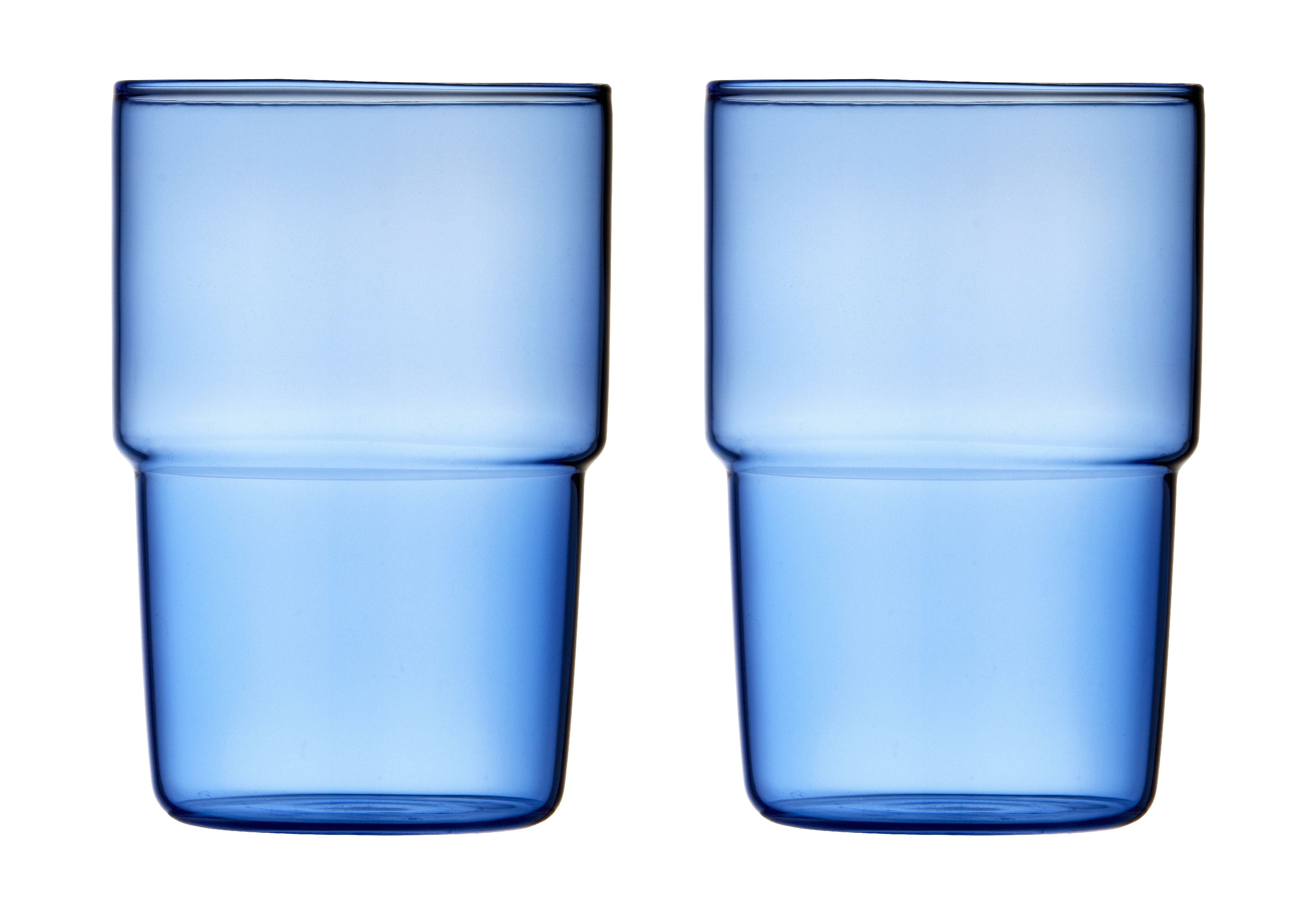 Lyngby Glas Torino pití skla 40 Cl 2 ks, modrá