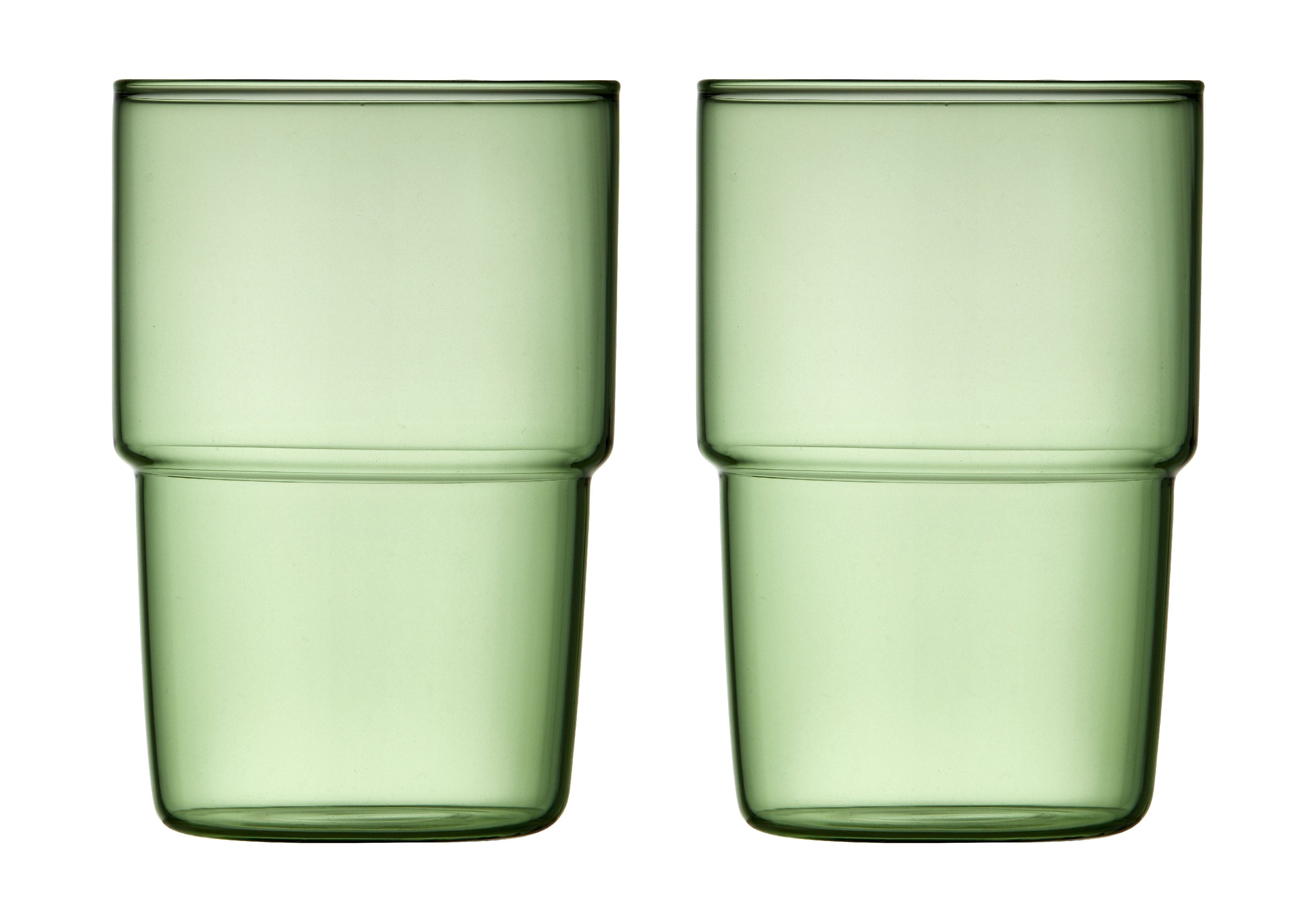 Lyngby Glas Torino pití skla 40 Cl 2 ks, zelená, zelená