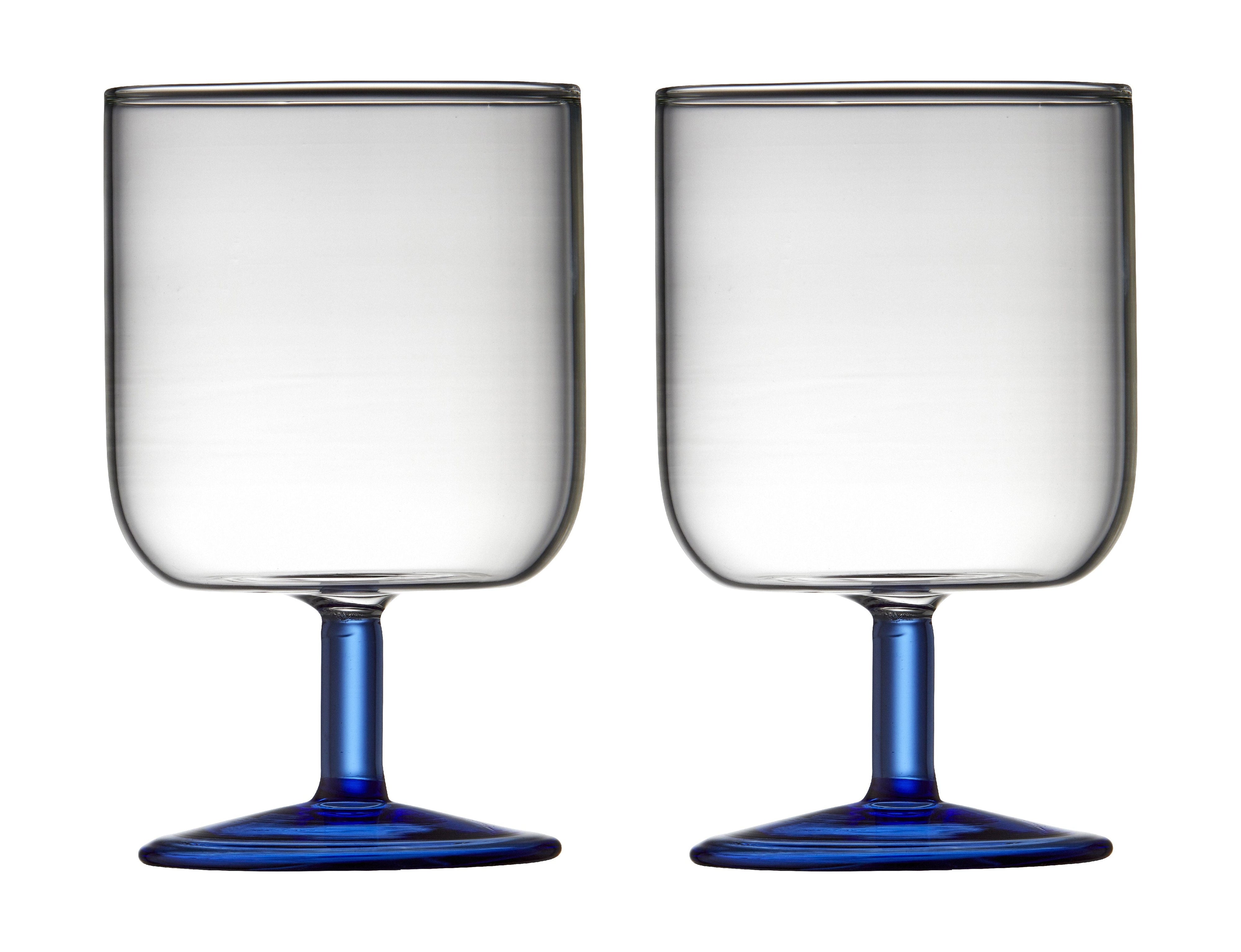 Lyngby Glas Torino Wine Glass 30 Cl 2 ks, čistý/modrý
