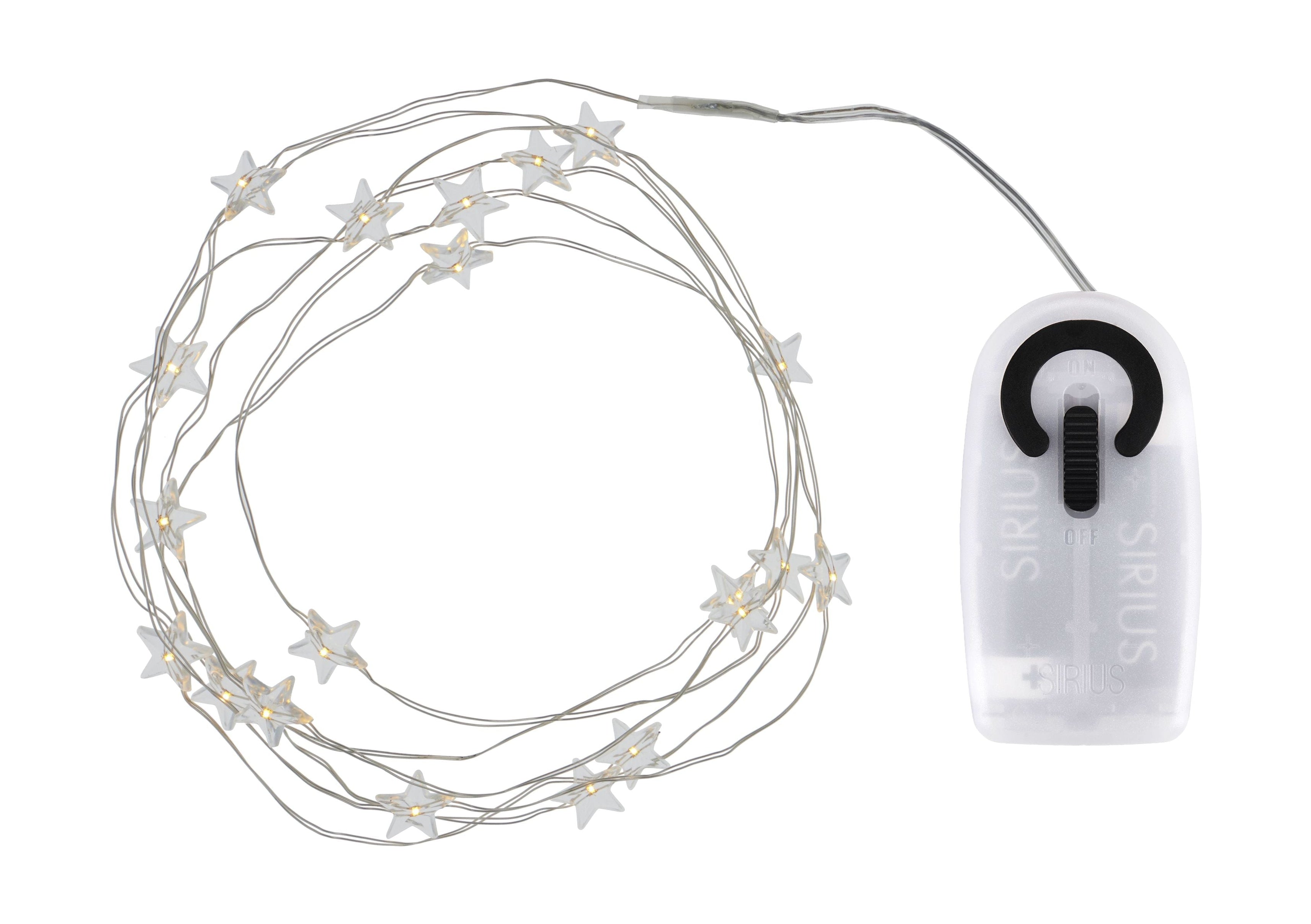 Sirius Trille Star LED Light Chain 20 le ds, čistý/stříbro