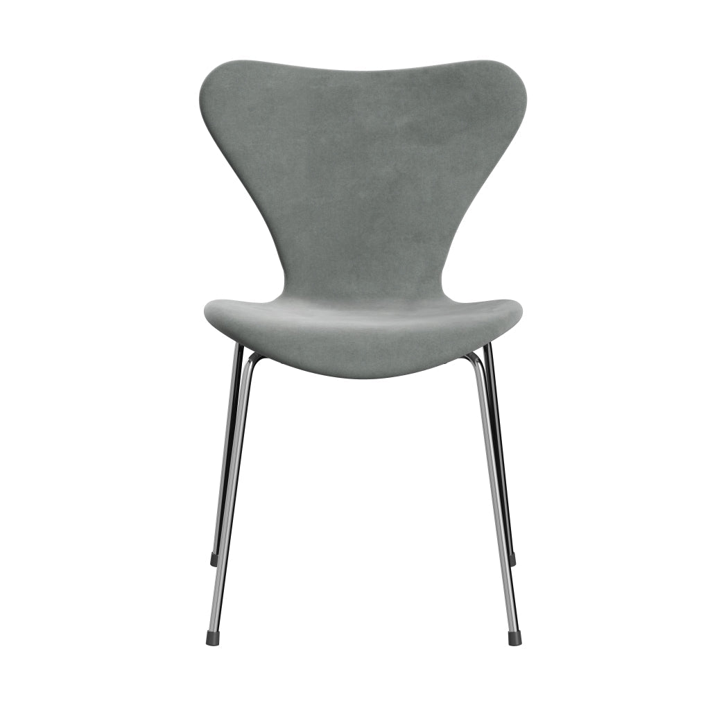 Fritz Hansen 3107 Židle plné čalounění, Chrome/Belfast Velvet Seal Grey