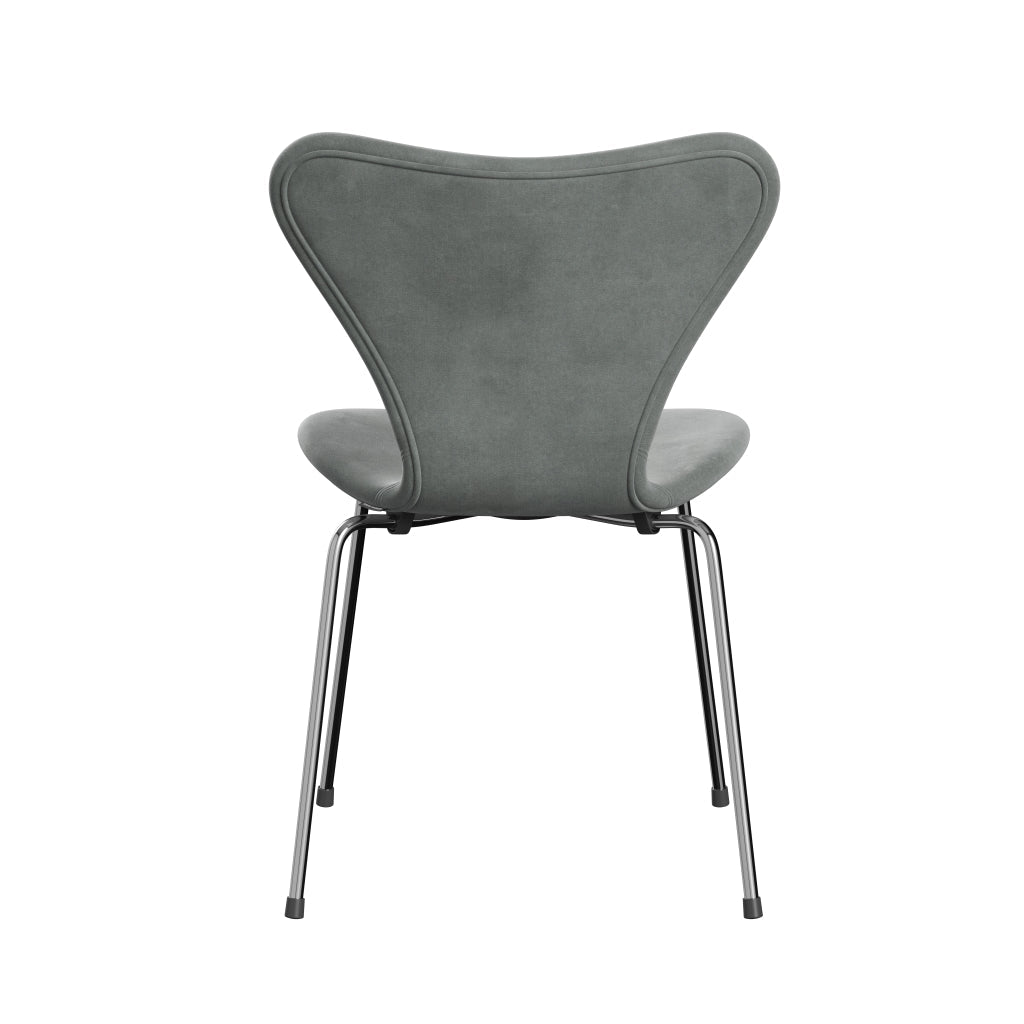 Fritz Hansen 3107 Židle plné čalounění, Chrome/Belfast Velvet Seal Grey