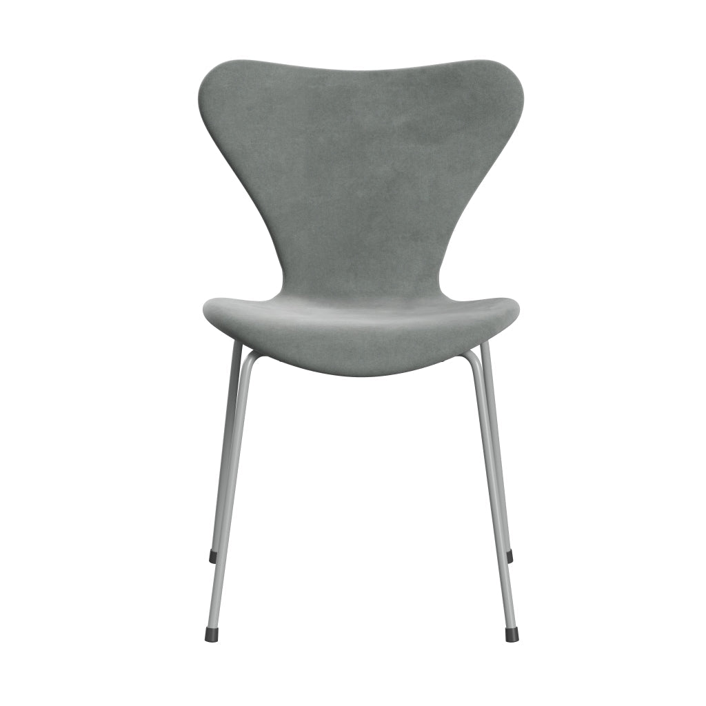 Fritz Hansen 3107 Chair Full Upholstery, Nine Grey/Belfast Velvet Seal Grey