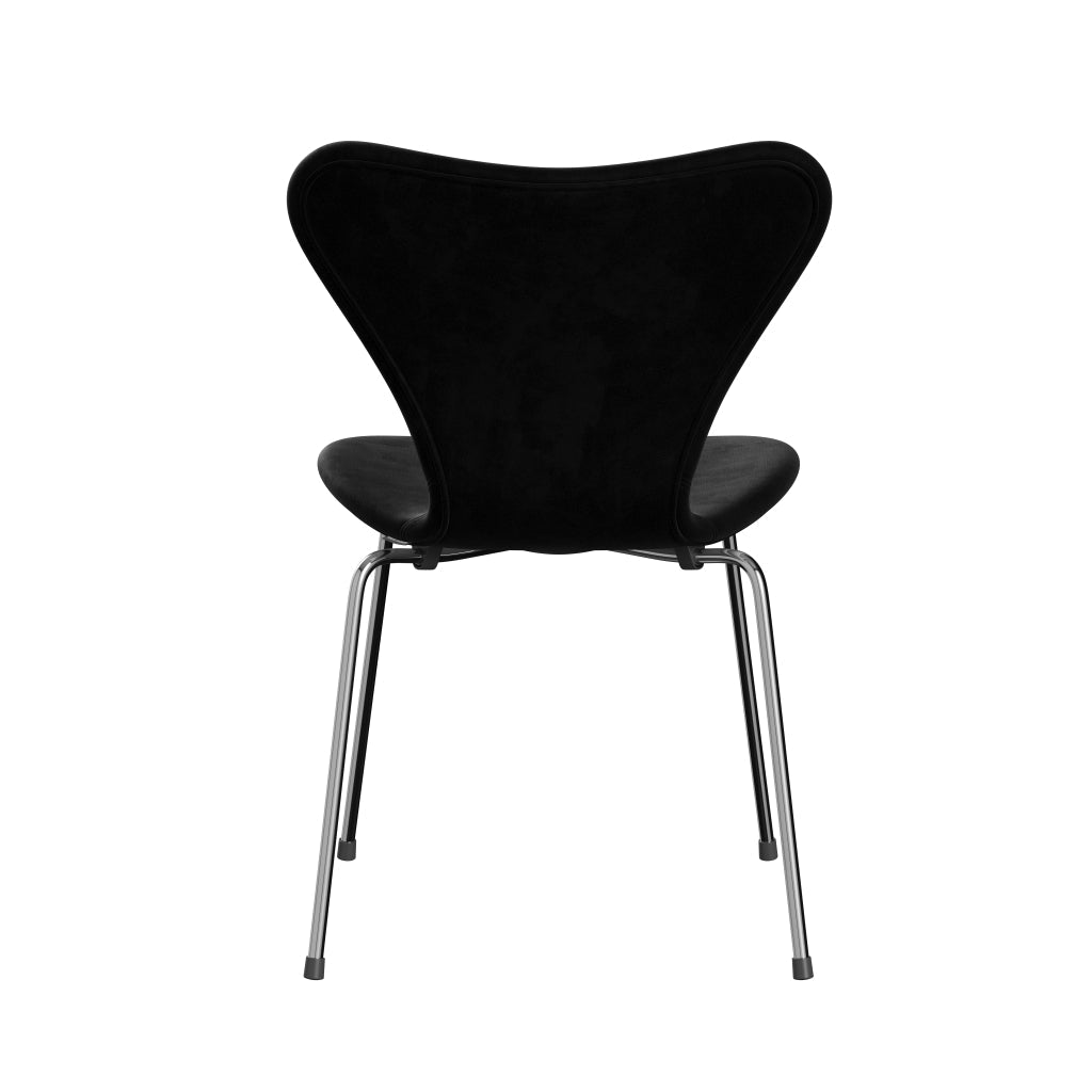 Fritz Hansen 3107 Chair Full Upholstery, Chrome/Belfast Velvet Night Black