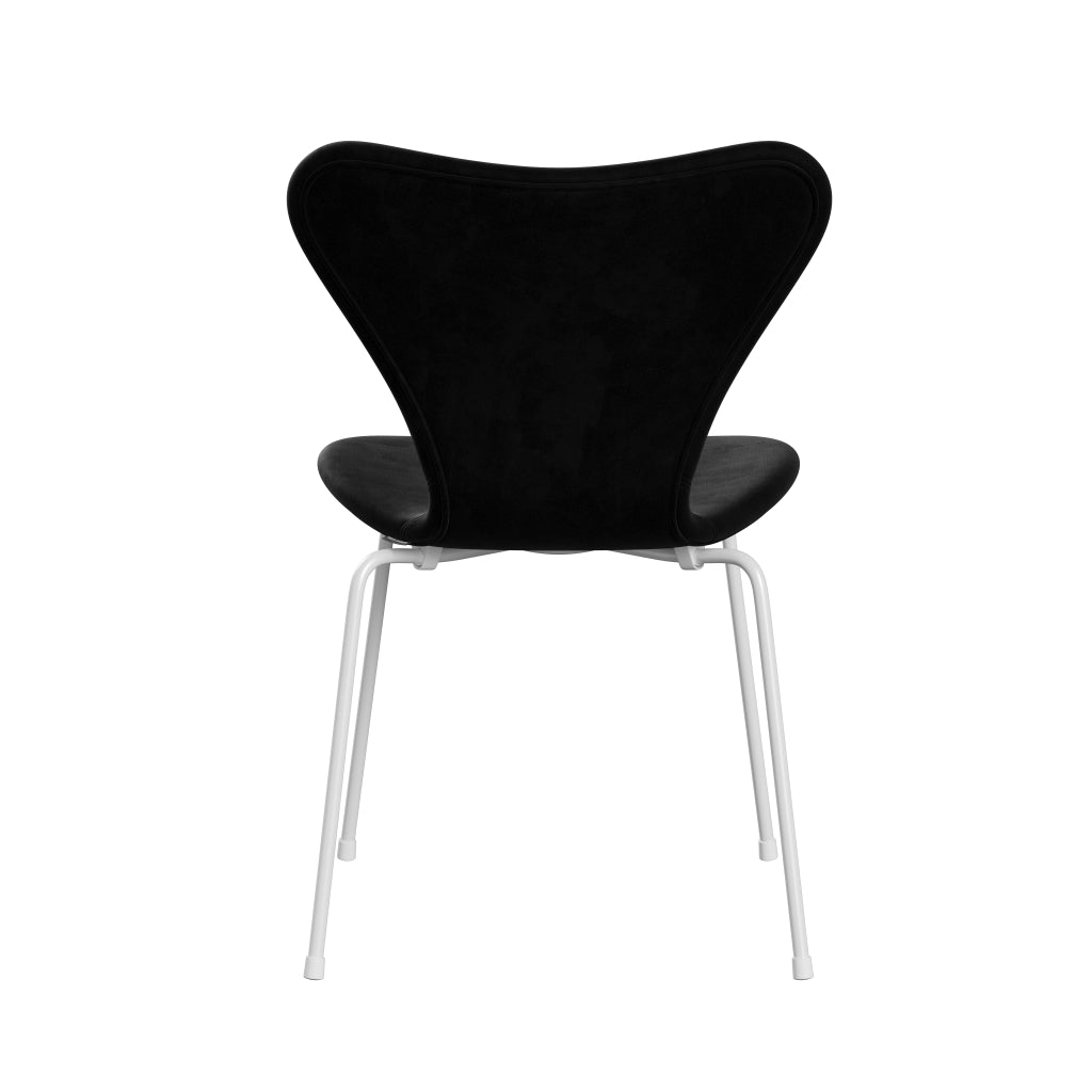 Fritz Hansen 3107 Chair Full Upholstery, White/Belfast Velvet Night Black